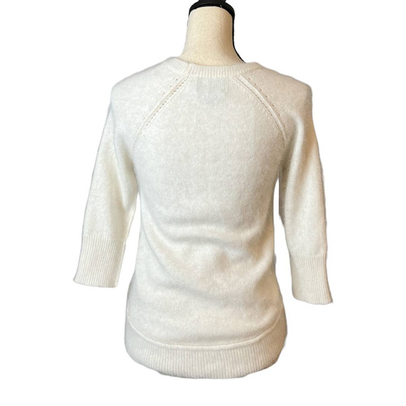 Cynthia Rowley Angora Rabbit Hair Blend Sweater Three Quarter Sleeves Size Small - Picture 3 of 5
